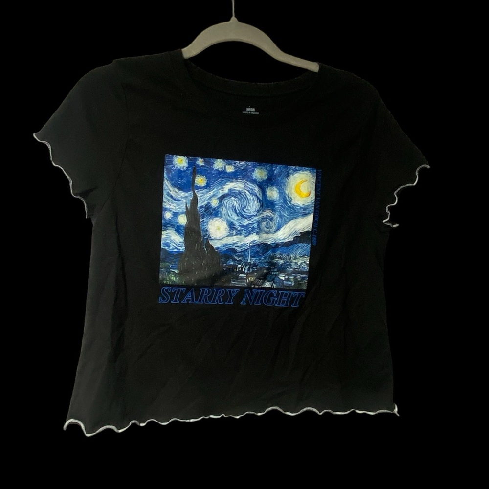 Van Googh Starry Night Crop with white lining